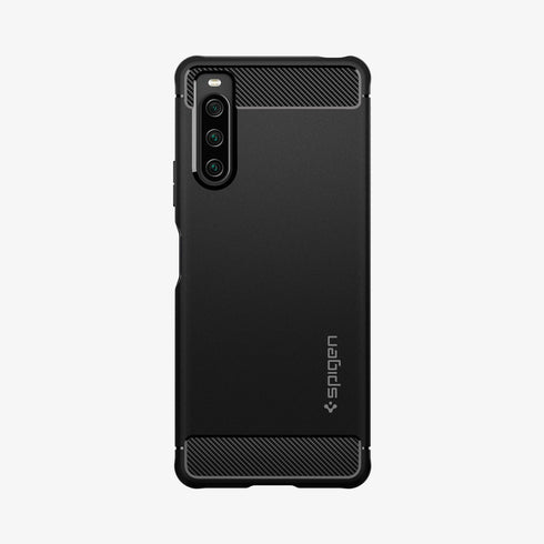 ACS02841 - Sony Xperia 1 III Case Rugged Armor in matte black showing the back